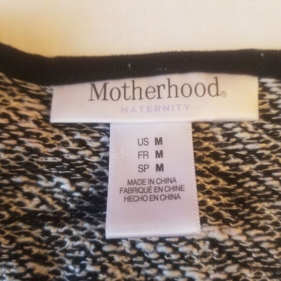 Motherhood Maternity Black & White Knit Pullover Animal Print Sweater SZ Medium - Picture 6 of 11